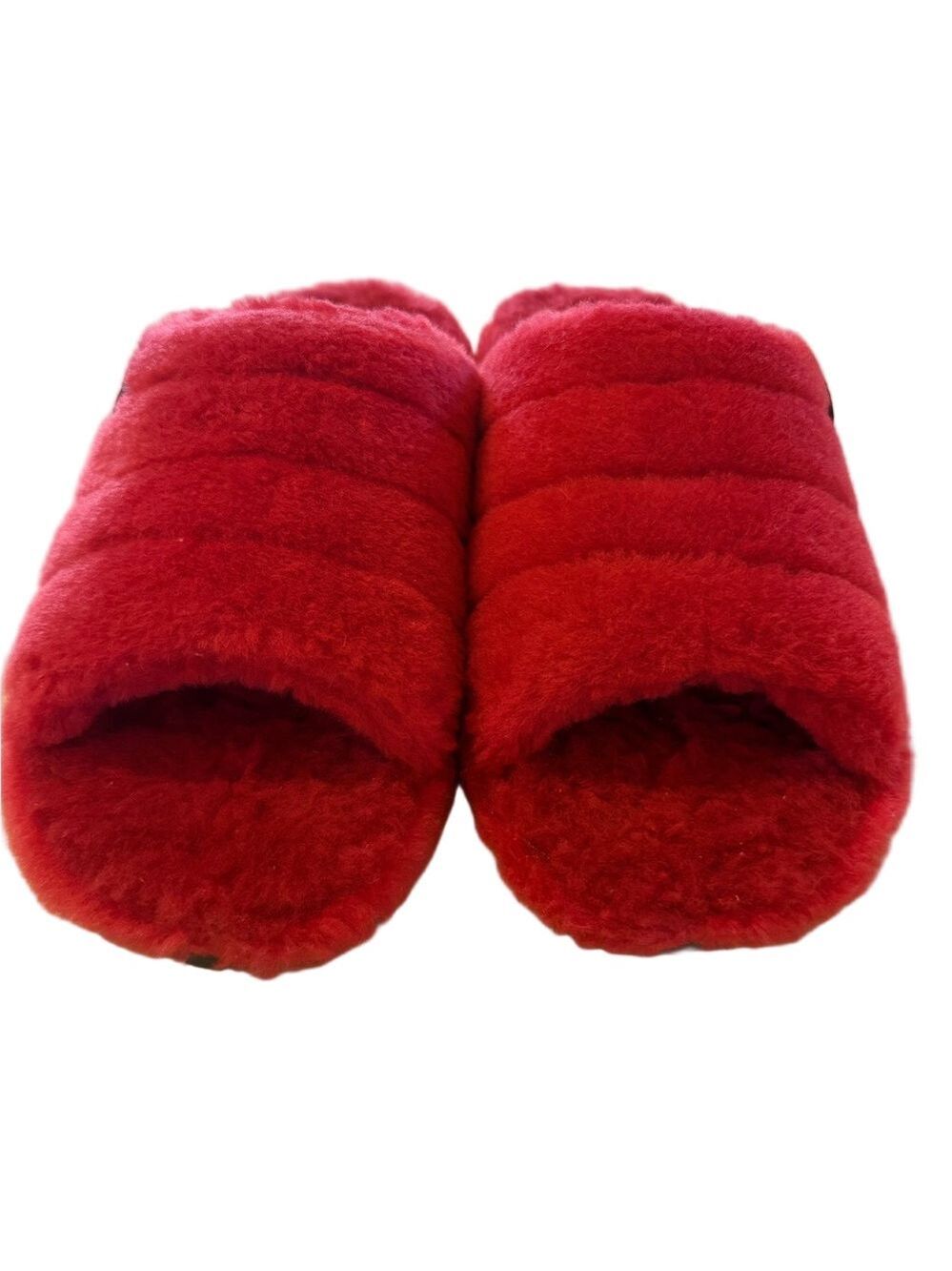 UGG Vibrant Red Fuzzy Slippers